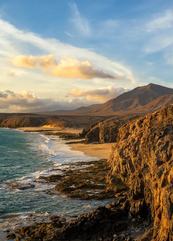 Beautiful panorama of the Canary Islands at sunset